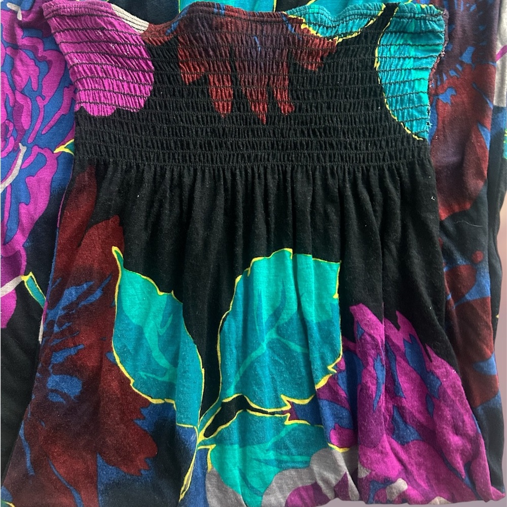 Long floral strapless dress. - Picture 2 of 4